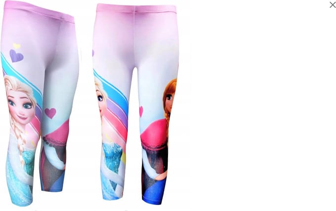 Frozen legging -Elsa - Anna - hartjes - roze - maat 128 - 8 jaar