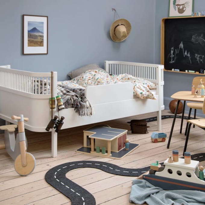 Sebra Junior & Grow Ledikant + Eenpersoons Bed - Wit