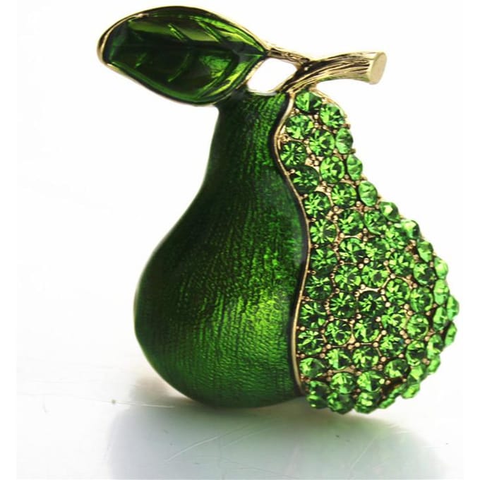 High-End Exquise Groene Druppelende Peer Broche Ingelegd Met Groene Strassstenen Jas Jas Corsage black