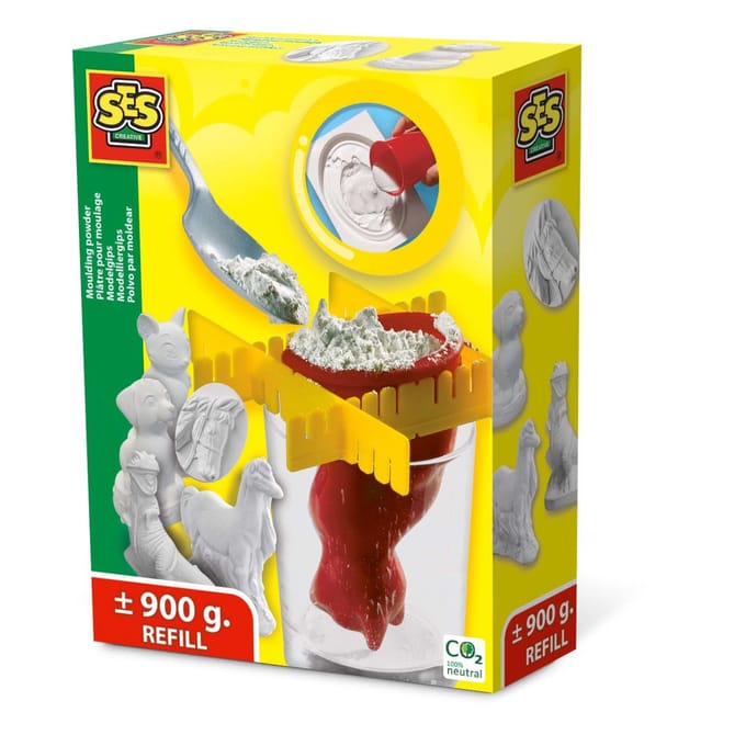 SES Creative - Gips - 900 gram - modelgips - sneldrogend - gieten en schilderen - navulling gips (3x 300 gram)