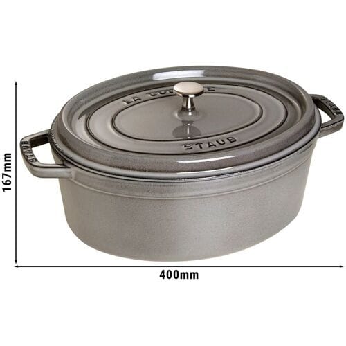 STAUB LA COCOTTE - Kookpot - Ovaal - 330mm - Gietijzer - Grafietgrijs