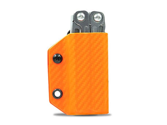 Clip & Carry Kydex Sheath CF-Orange Leatherman Wingman/Sidekick/Rebar