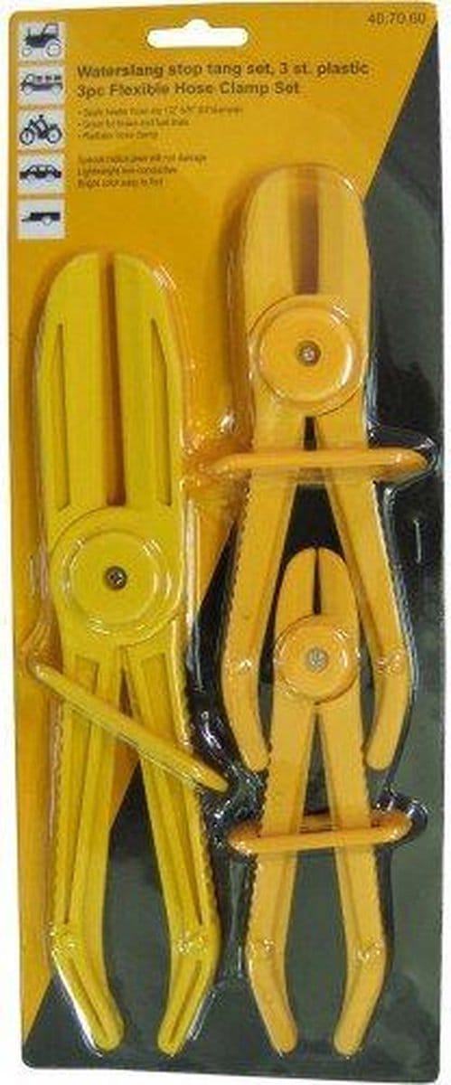 Waterslang stop tang set plastic