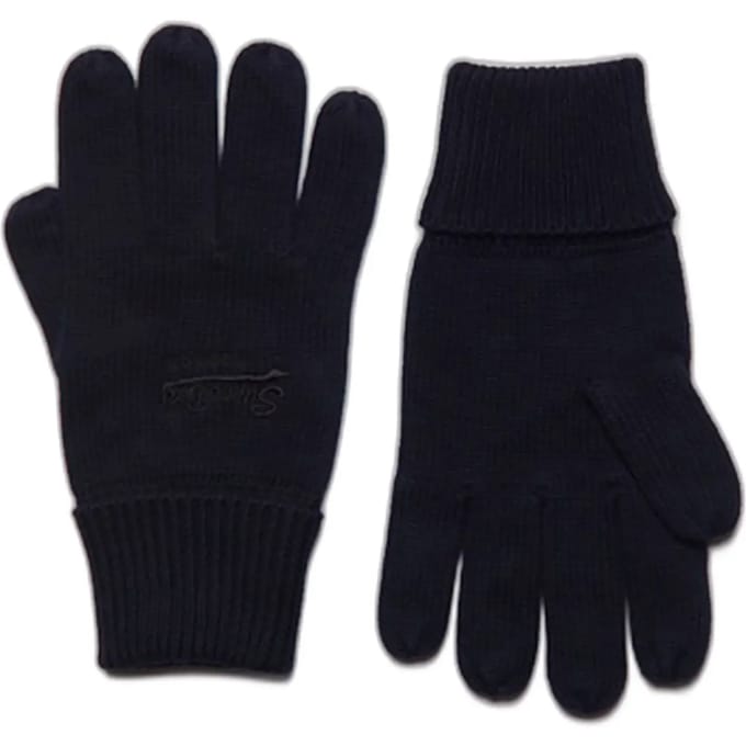 Superdry Handschoenen met Logo Blauw Grootte: 1SIZE