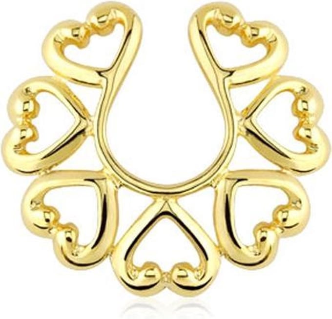 Fake tepelpiercing vintage hart gold plated 14 kt. - LMPiercings