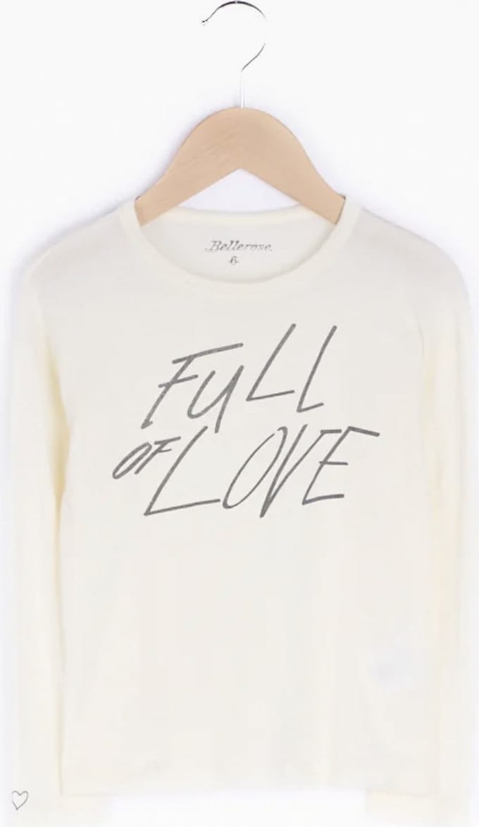 Bellerose t-shirt lange mouw maat 116 off white