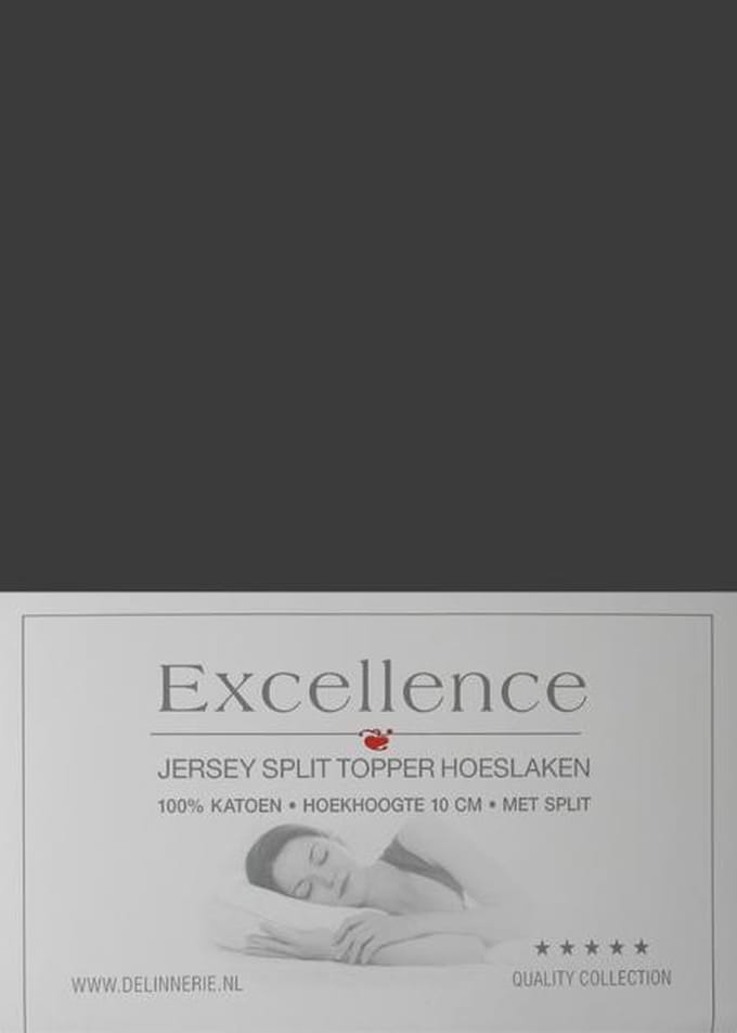 Excellence Jersey Split Topper Hoeslaken - Tweepersoons - 160x200/210 cm - Anthracite