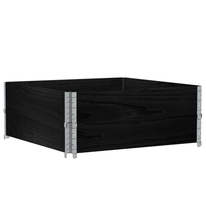 vidaXL - Plantenbak - 100x100 - cm - massief - grenenhout - zwart