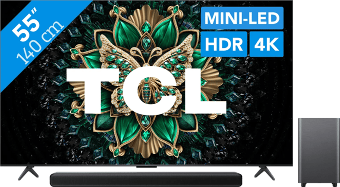 TCL 55" QD Mini-led C61K 4K (2025) + TCL S55H 2.1 Soundbar