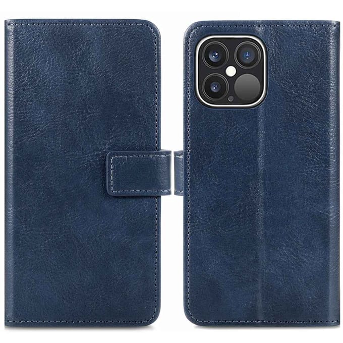 imoshion Hoesje - Geschikt voor Apple iPhone 13 Pro - Luxe Bookcase - Donkerblauw