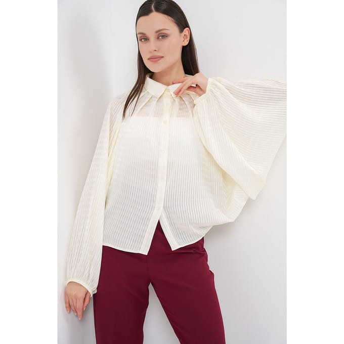Oversized gestreepte blouse met knopen