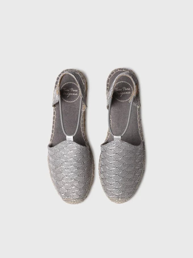 Glanzende platte espadrilles voor dames met elastiek | NEREA-CG