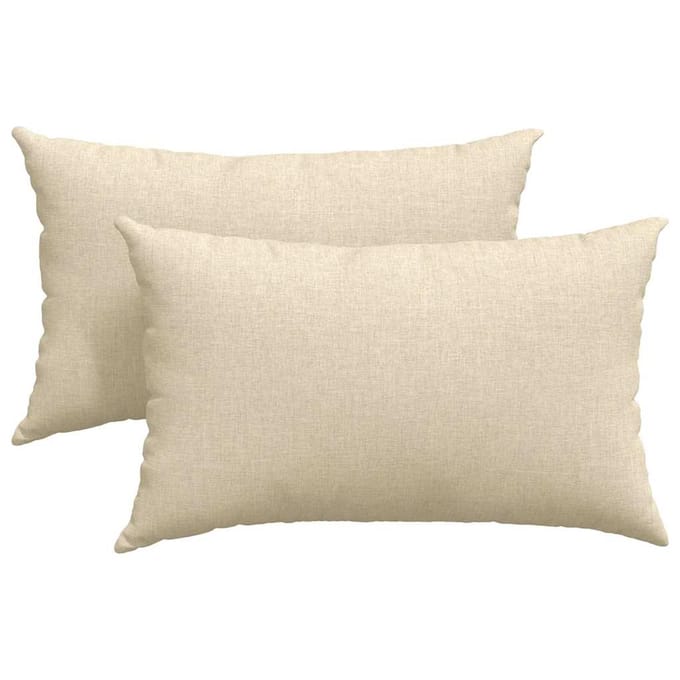 vidaXL - Zitkussens - 2 - st - Stof - Crème - 50 - x - 30 - cm