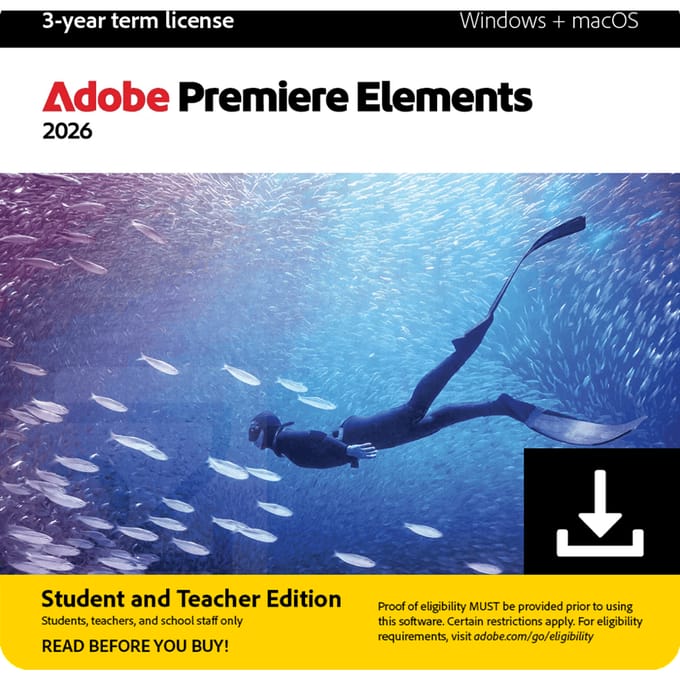Adobe Premiere Elements 2026 - EDU/GOV EDU 100+ Gebruiker(s)