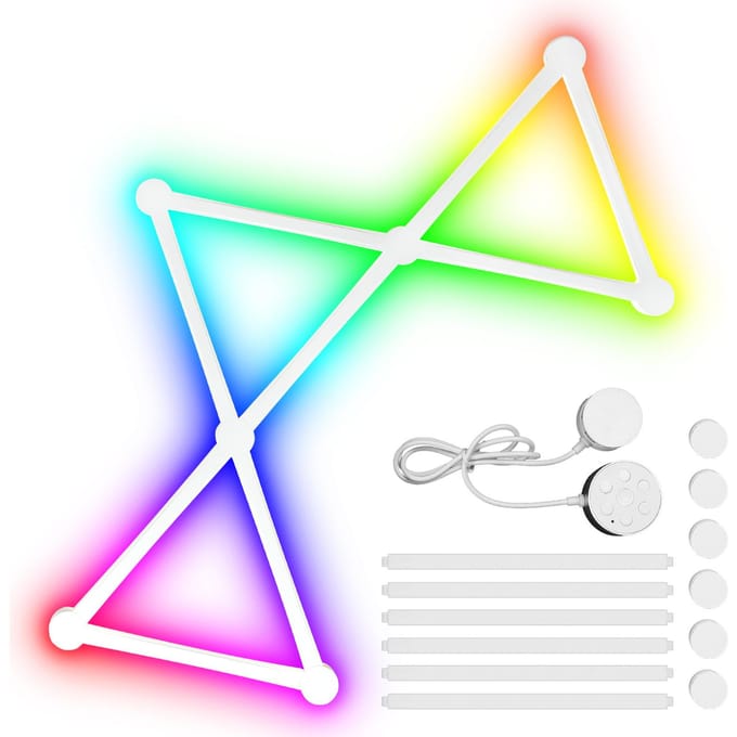 Slimme LED Strip Verlichting 16 Miljoen RGB Effecten Ritme Modus Handmatige en APP Afstandsbediening LED Licht 6 sections