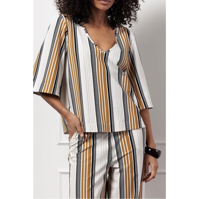 Studio Anneloes Cilou Stripe Top Multi Color Größe: M | Blusen Outlet | Damen