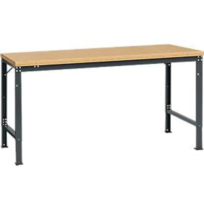 Manuflex basistafel UNIVERSAL Speciaal, 1750 x 1000 mm, multiplex natuur, antraciet