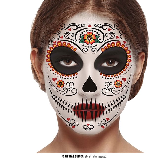 Fiestas Guirca - Gezicht tattoo Catrina (30 x 14 cm)