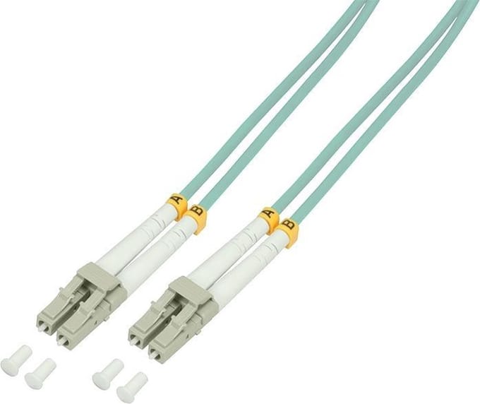 LogiLink FP3LC50 Glasvezel Optische vezel Aansluitkabel 50.00 m Turquoise [1x LC-stekker - 1x LC-stekker] 50/125 µ Multimode OM3