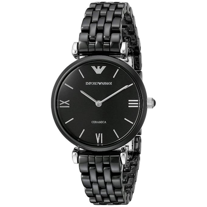 Emporio Armani AR1487 Zwart Keramisch Dameshorloge