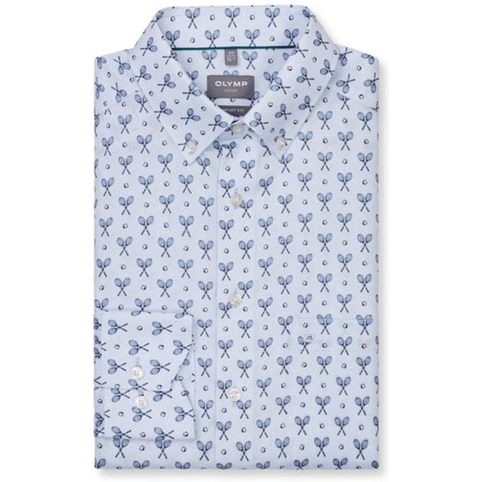 OLYMP Luxor Overhemd, Comfort Fit, Button-down, Bleu