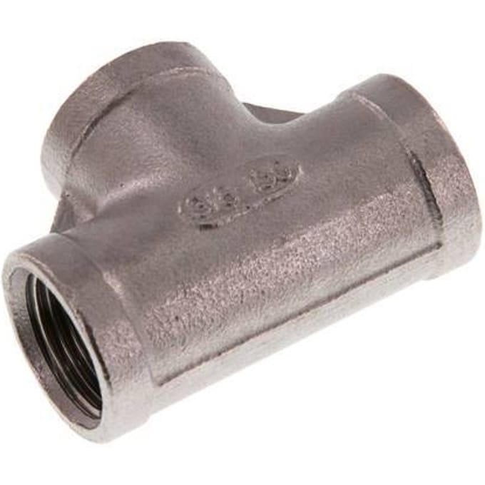 Rp 3/8'' RVS T-stuk 10 Bar [2 Stuks]