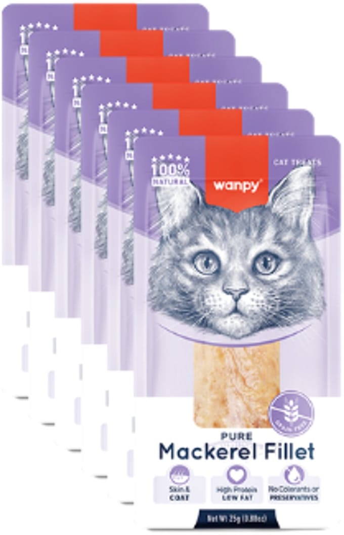 Wanpy - Makreelfilet puur - voor kat - 6x 25 gram