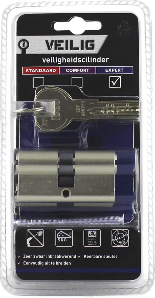 Veilig veiligheidsprofielcilinder R7 Expert SKG*** 30/30, 2 stuks.