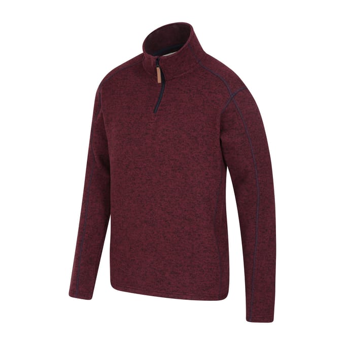 Mountain Warehouse Heren Idris II Half Zip Fleece Top (Donkerrood)