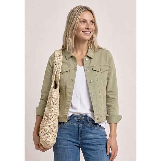 Denim jack in een gekleurde denim look