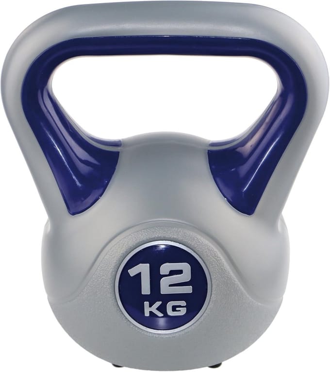 Kettlebell - Gewichtstrainer - Kracht Training - Ergonomisch ontwerp - 12 kg - Paarsgrijs