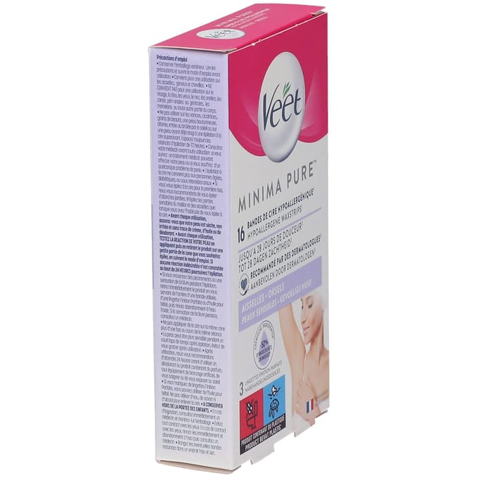 Veet Ontharingsstrips - Oksels - Hypoallergene Minima - 16 stuks