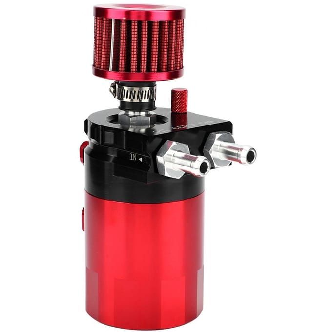 Auto Modificatie Accessoires 300ml Baffled Universele Olie Opvangtank Ontluchting Can Reservoir Tank Rood black