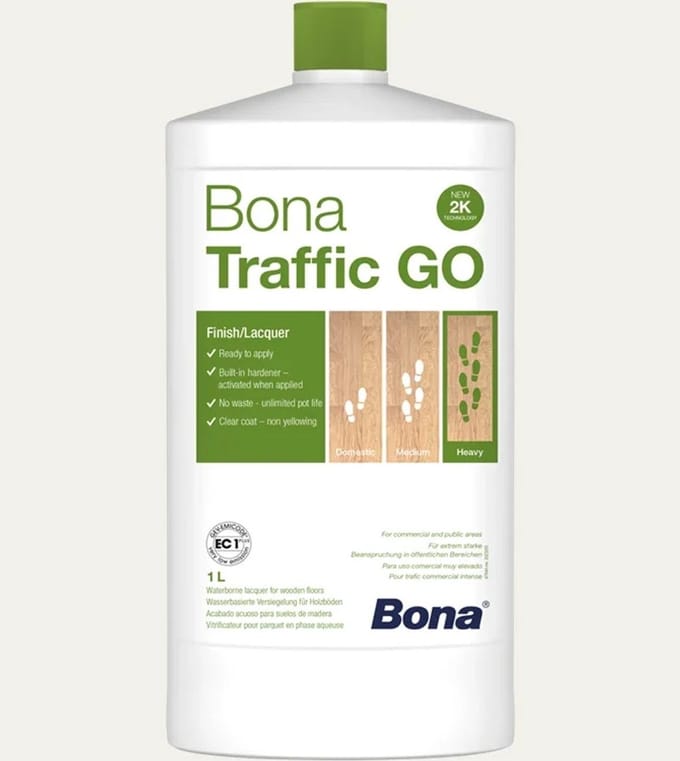 Bona traffic GO Parketlak, 2K Parketlak, 1 Liter Mat