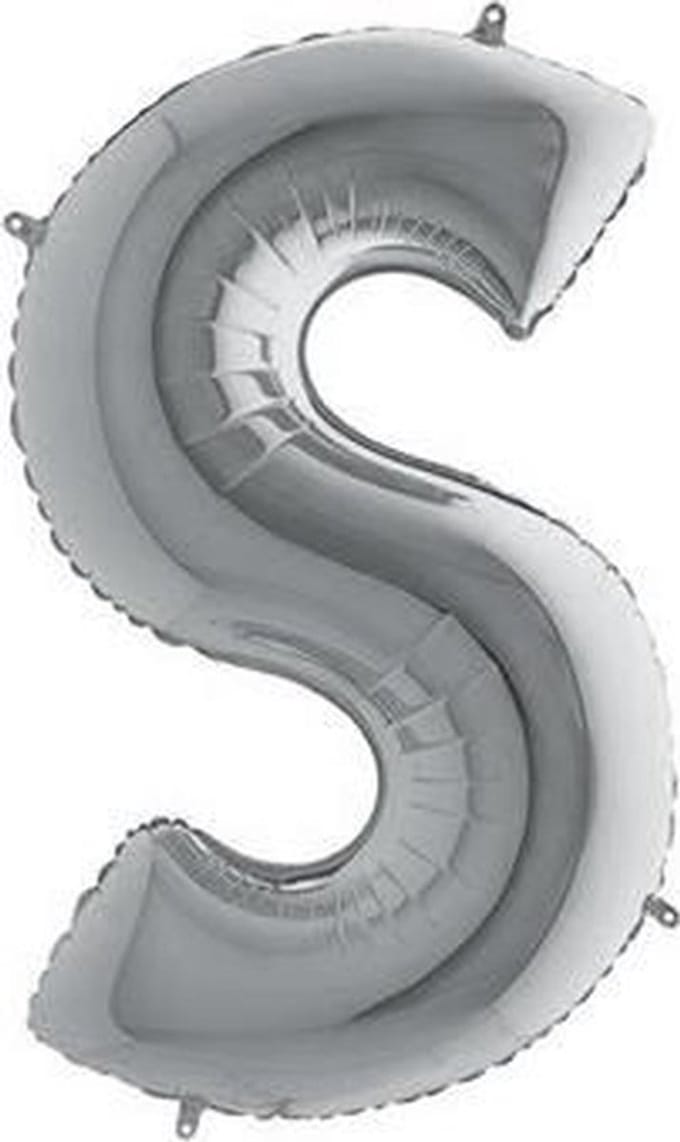 Folieballon letter S zilver (100cm)