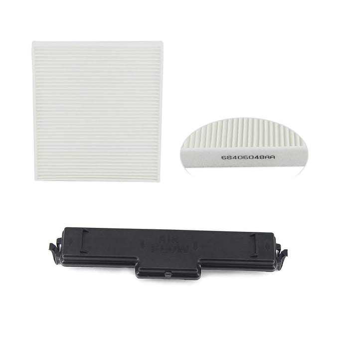 Cabineluchtfilterset, airconditioningfilter en toegangsdeurset vervanging voor Dodge Ram 1500 wit