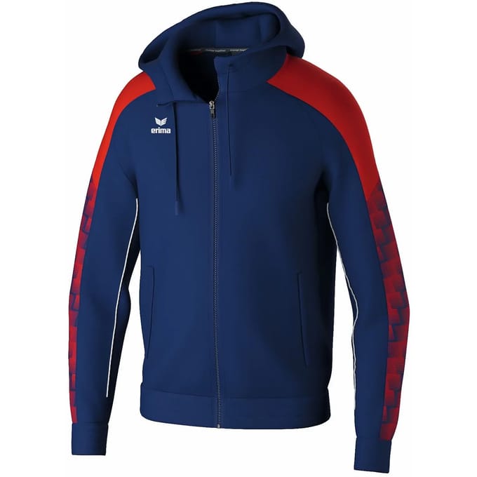 Erima Evo Star Trainingsjack Met Capuchon Kinderen - Marine / Rood | Maat: 152
