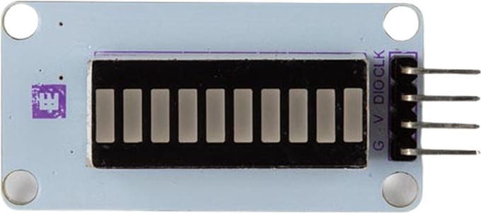 Whadda ledbar weergavemodule, 10 segmenten, 2 stuks, Arduino® compatible, voor batterijstatus en vloeistofpeil