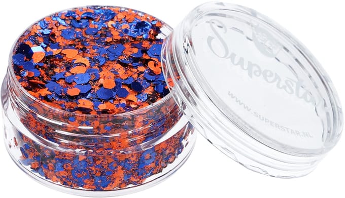 Superstar Chunky Glitter Crème 10 ml Orange & Blue (Lampegat)