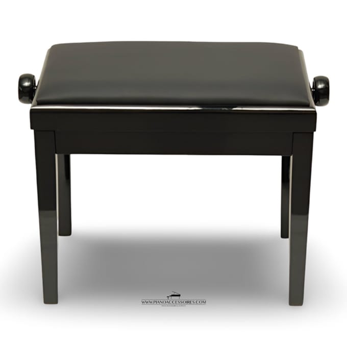 Pianobank GPPD Model 3 Zwart HG, zwarte skai-zitting