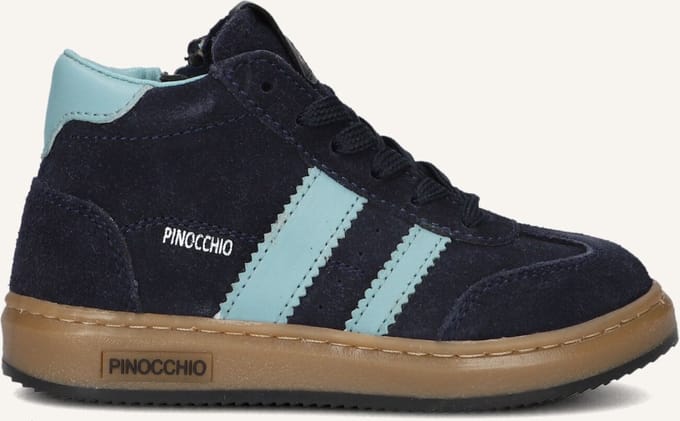 Pinocchio P1253 Sneakers Jongens - Leren Sneaker - Blauw - Maat 24