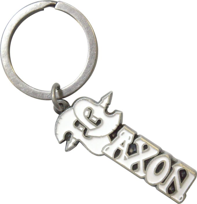 Saxon - White Logo Sleutelhanger - Wit