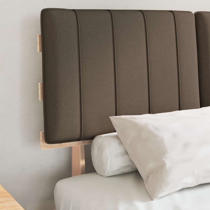 vidaXL - Bedframe - met - Gevoerde - Hoofdbord - Taupe - 120 - x - 190 - cm
