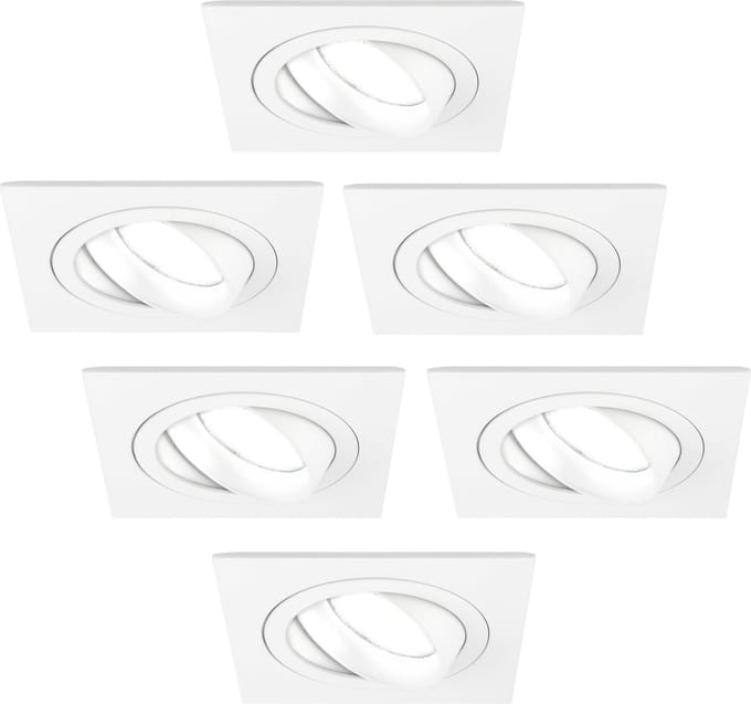 Ledvion - 6X LED Inbouwspot Sevilla - Dimbaar - 3W - 6500K - Ø92 mm - Wit