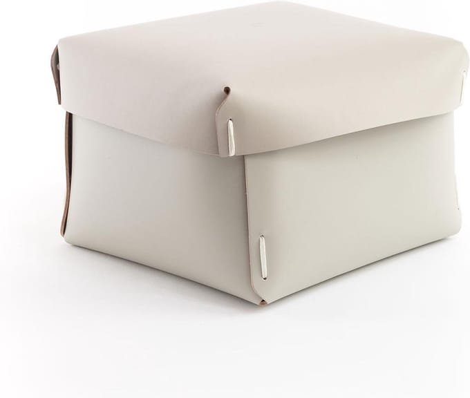 Vacavaliente - Ruca Opbergbox L - Gerecycled Leer - Grijs