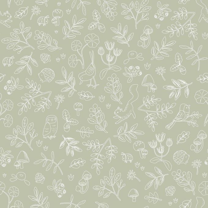 Little Dutch Non-Woven Behang - Forest Wonders - Sage