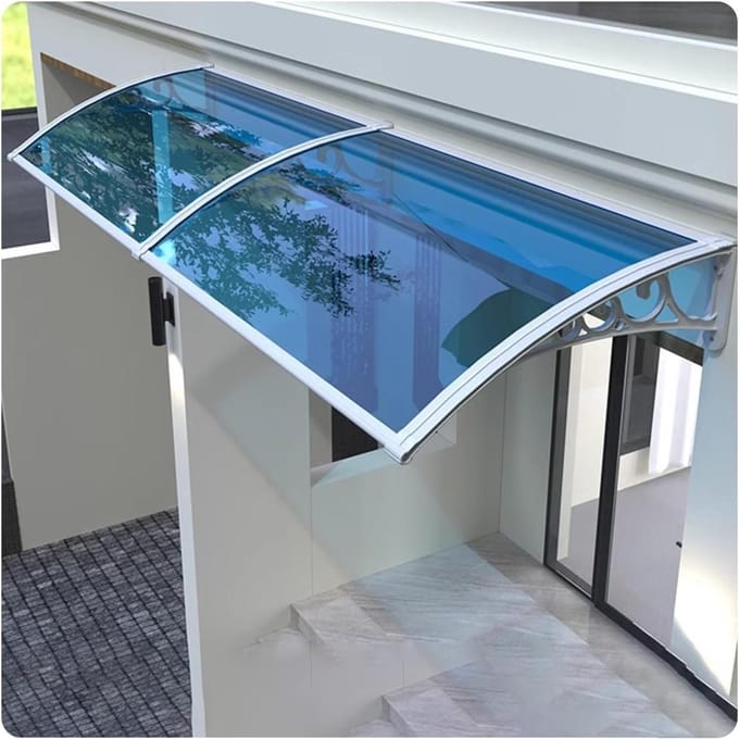 Deurluifel - Huisdeur overkapping - Bescherming tegen regen - Slagvast polycarbonaat - 80x80 cm - Transparant