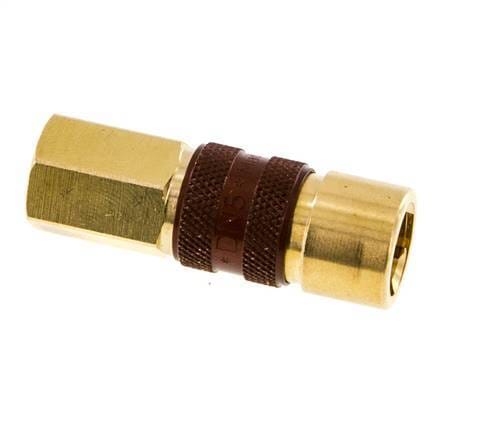 Messing DN 5 Bruin-Coded Luchtkoppeling Snelkoppeling G 1/8 inch Binnendraad - CLS5-F-B-BRO-CD-018