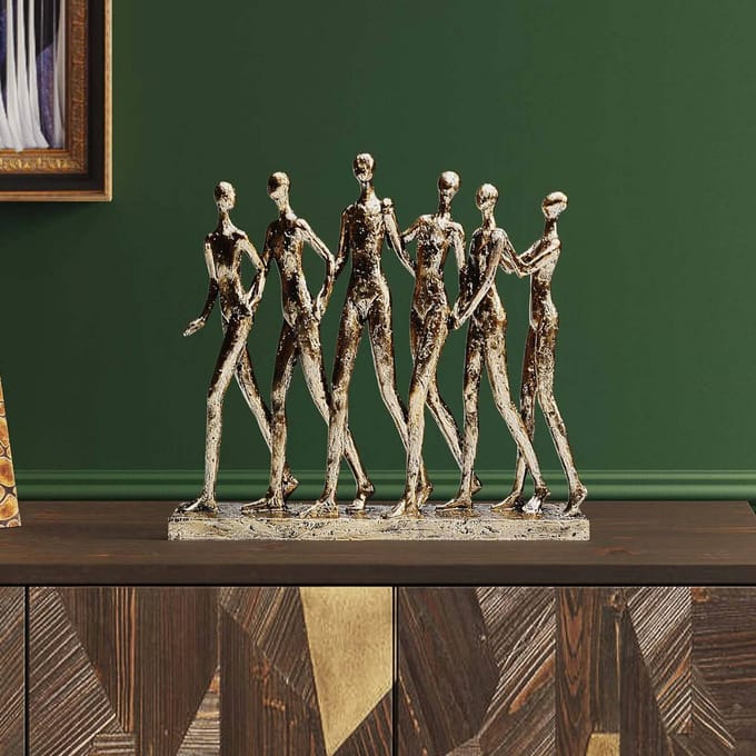 KARE decoratief figuur hand in hand, goudkleurig, hoogte 27 cm