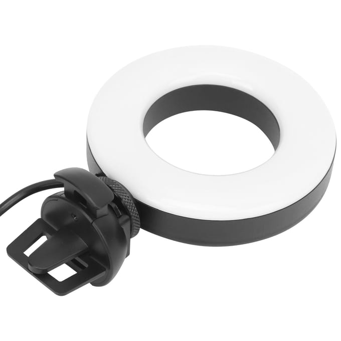 YT‑48 Lumière d'appoint LED ronde 4 pouces pour réunion en ligne, diffusion en direct, vlogging, tournage, éclairage white